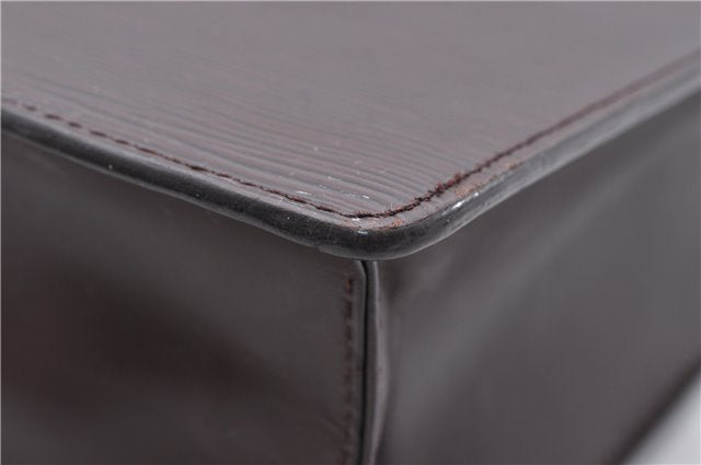 Authentic Louis Vuitton Epi Leather Sac Plat Tote Bag M5908D Brown LV 5184D