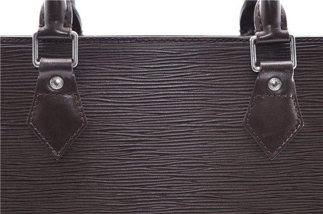 Authentic Louis Vuitton Epi Leather Sac Plat Tote Bag M5908D Brown LV 5184D