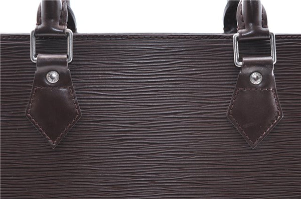 Authentic Louis Vuitton Epi Leather Sac Plat Tote Bag M5908D Brown LV 5184D