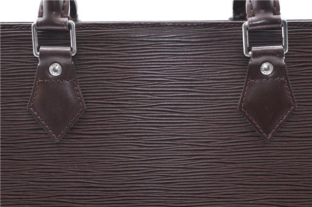 Authentic Louis Vuitton Epi Leather Sac Plat Tote Bag M5908D Brown LV 5184D