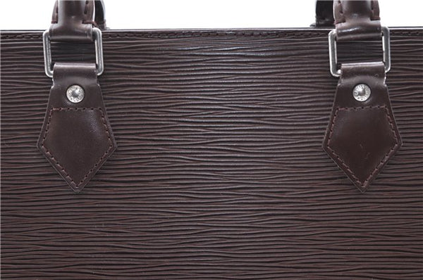 Authentic Louis Vuitton Epi Leather Sac Plat Tote Bag M5908D Brown LV 5184D