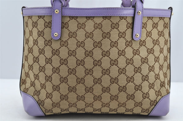 Authentic GUCCI Craft Shoulder Tote Bag GG Canvas Leather 269878 Brown 5185I