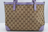 Authentic GUCCI Craft Shoulder Tote Bag GG Canvas Leather 269878 Brown 5185I
