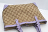 Authentic GUCCI Craft Shoulder Tote Bag GG Canvas Leather 269878 Brown 5185I