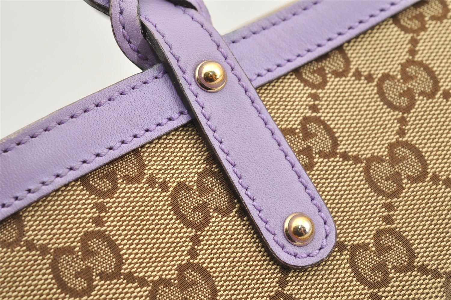 Authentic GUCCI Craft Shoulder Tote Bag GG Canvas Leather 269878 Brown 5185I