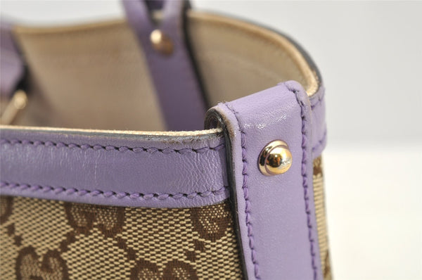 Authentic GUCCI Craft Shoulder Tote Bag GG Canvas Leather 269878 Brown 5185I