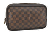 Authentic Louis Vuitton Damier Trousse Toilette Clutch Hand Bag N47623 LV 5186I