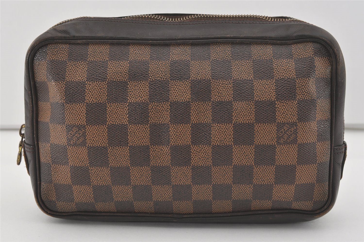 Authentic Louis Vuitton Damier Trousse Toilette Clutch Hand Bag N47623 LV 5186I
