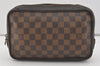 Authentic Louis Vuitton Damier Trousse Toilette Clutch Hand Bag N47623 LV 5186I