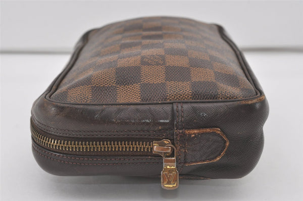 Authentic Louis Vuitton Damier Trousse Toilette Clutch Hand Bag N47623 LV 5186I