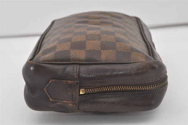 Authentic Louis Vuitton Damier Trousse Toilette Clutch Hand Bag N47623 LV 5186I