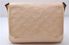 Auth Louis Vuitton Vernis Thompson Street Shoulder Bag Beige M91070 LV 5190D