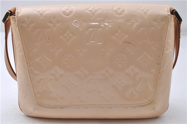 Auth Louis Vuitton Vernis Thompson Street Shoulder Bag Beige M91070 LV 5190D