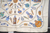 Authentic HERMES Carre 90 Scarf "Qu' importe le flacon..." Silk White 5191I