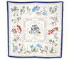 Authentic HERMES Carre 90 Scarf "Quai aux Fleursrn" Silk Navy 5192I