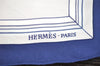 Authentic HERMES Carre 90 Scarf "Quai aux Fleursrn" Silk Navy 5192I