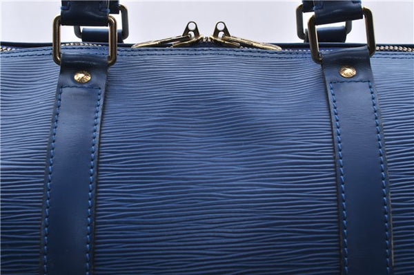 Authentic Louis Vuitton Epi Keepall 50 Boston Travel Bag Blue M42965 LV 5193D