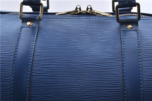 Authentic Louis Vuitton Epi Keepall 50 Boston Travel Bag Blue M42965 LV 5193D