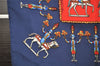 Authentic HERMES Carre 90 Scarf "LES ARTIFICIERS" Silk Navy 5193I