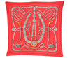 Authentic HERMES Pleats Scarf "Gaucho par Hermes Paris" Silk Red 5194I