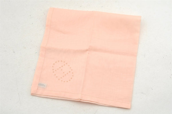 Authentic HERMES Carre 45 Scarf H Logo Design Cotton Pink 5195I