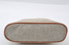 Authentic HERMES Bolide 20 Pouch Cosmetic Canvas Cotton Leather White 5196I