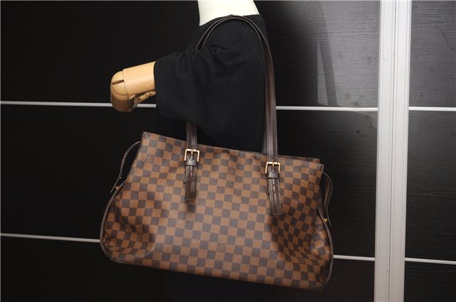 Authentic Louis Vuitton Damier Chelsea Shoulder Tote Bag N51119 LV 5197F