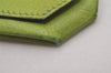 Authentic HERMES Levain Quatre Coin Purse Wallet Leather Light Green 5197I