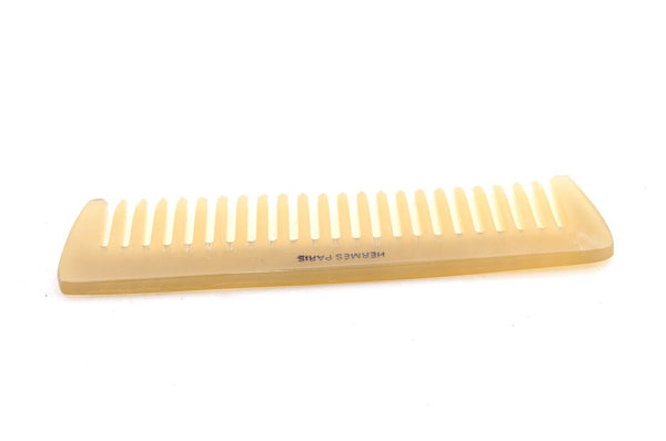 Authentic HERMES Vintage Mini Comb Buffalo Horn Motif Plastic Beige 5198I