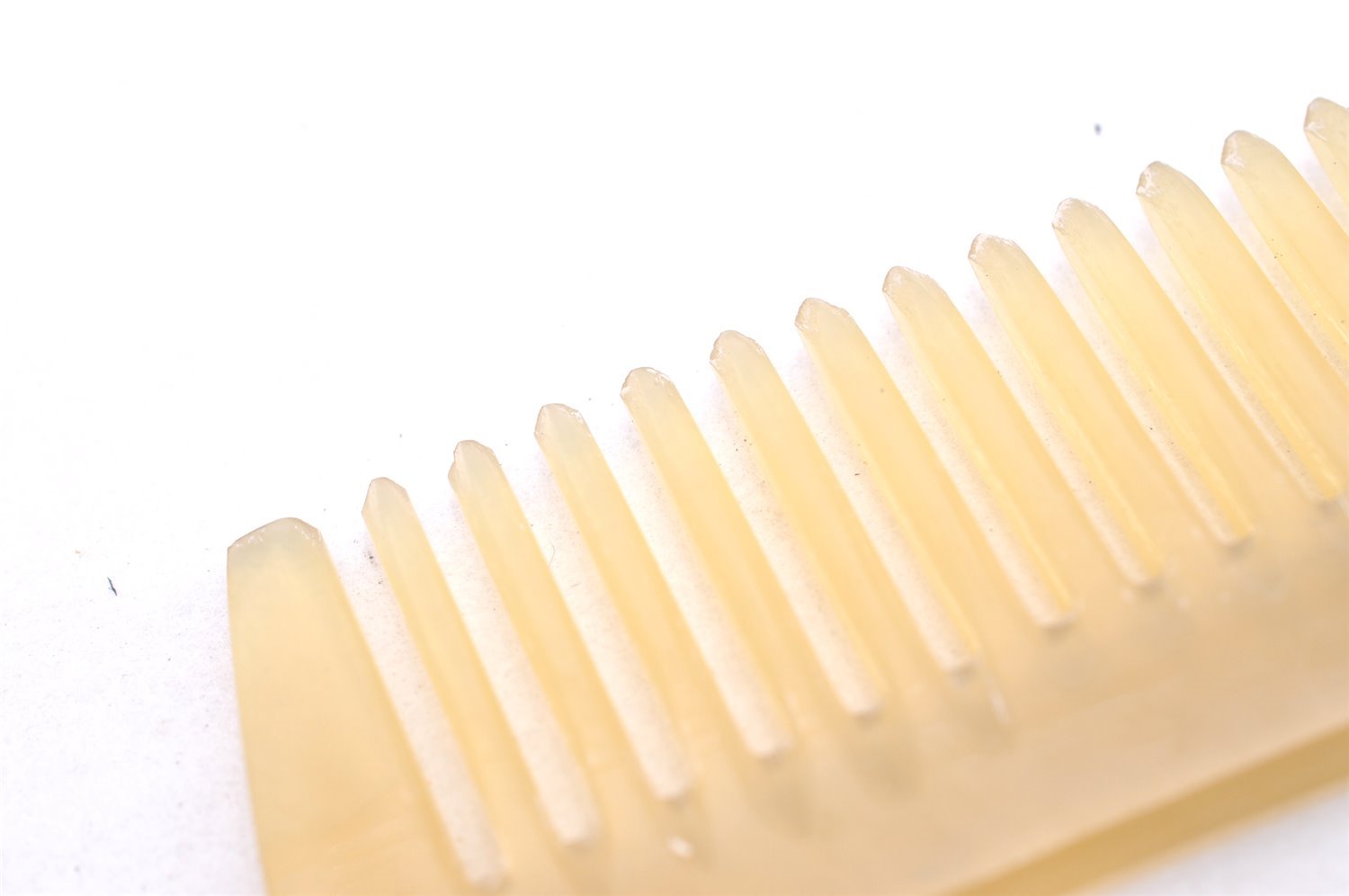 Authentic HERMES Vintage Mini Comb Buffalo Horn Motif Plastic Beige 5198I