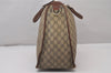 Authentic GUCCI Vintage Hand Boston Bag GG PVC Leather 189899 Brown 5199I