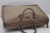 Authentic GUCCI Vintage Hand Boston Bag GG PVC Leather 189899 Brown 5199I