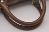 Authentic GUCCI Vintage Hand Boston Bag GG PVC Leather 189899 Brown 5199I