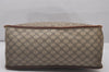 Authentic GUCCI Vintage Hand Boston Bag GG PVC Leather 189899 Brown 5199I