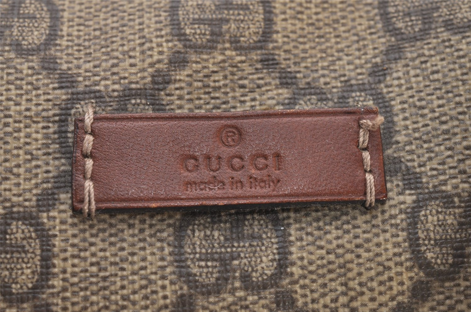 Authentic GUCCI Vintage Hand Boston Bag GG PVC Leather 189899 Brown 5199I