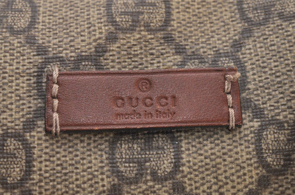 Authentic GUCCI Vintage Hand Boston Bag GG PVC Leather 189899 Brown 5199I