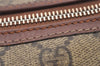 Authentic GUCCI Vintage Hand Boston Bag GG PVC Leather 189899 Brown 5199I