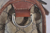 Authentic GUCCI Vintage Hand Boston Bag GG PVC Leather 189899 Brown 5199I
