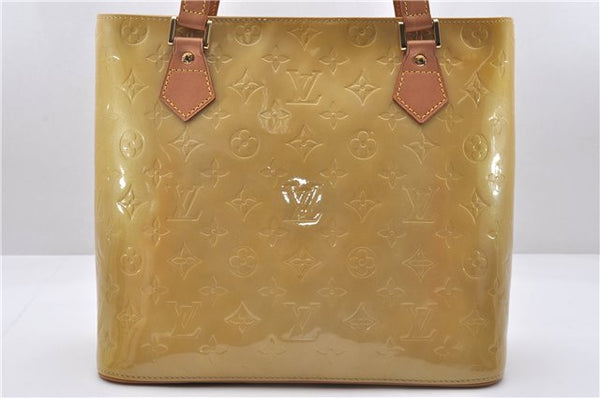 Authentic Louis Vuitton Vernis Houston Shoulder Hand Bag Yellow M91004 LV 5201D