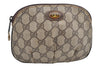 Authentic GUCCI Vintage Pouch Purse GG PVC Leather Brown Junk 5201I