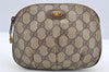 Authentic GUCCI Vintage Pouch Purse GG PVC Leather Brown Junk 5201I