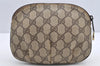 Authentic GUCCI Vintage Pouch Purse GG PVC Leather Brown Junk 5201I
