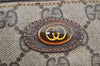 Authentic GUCCI Vintage Pouch Purse GG PVC Leather Brown Junk 5201I