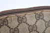 Authentic GUCCI Vintage Pouch Purse GG PVC Leather Brown Junk 5201I