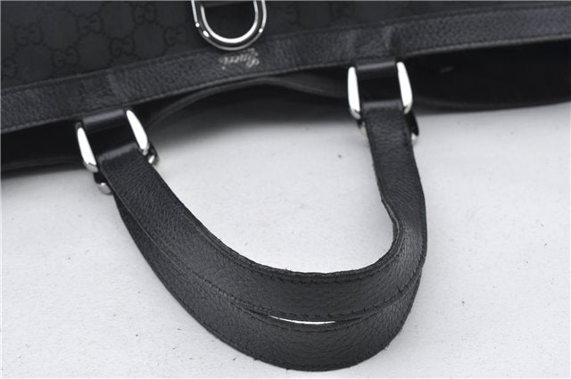 Authentic GUCCI Abbey Vintage Tote Hand Bag GG Nylon Leather 293580 Black 5204E