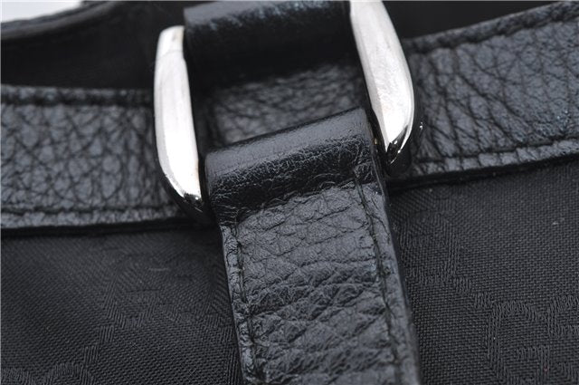 Authentic GUCCI Abbey Vintage Tote Hand Bag GG Nylon Leather 293580 Black 5204E