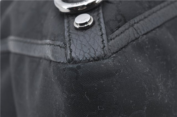 Authentic GUCCI Abbey Vintage Tote Hand Bag GG Nylon Leather 293580 Black 5204E