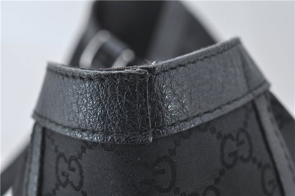 Authentic GUCCI Abbey Vintage Tote Hand Bag GG Nylon Leather 293580 Black 5204E