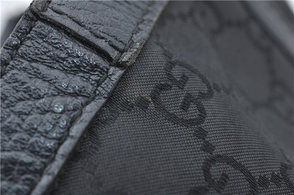 Authentic GUCCI Abbey Vintage Tote Hand Bag GG Nylon Leather 293580 Black 5204E