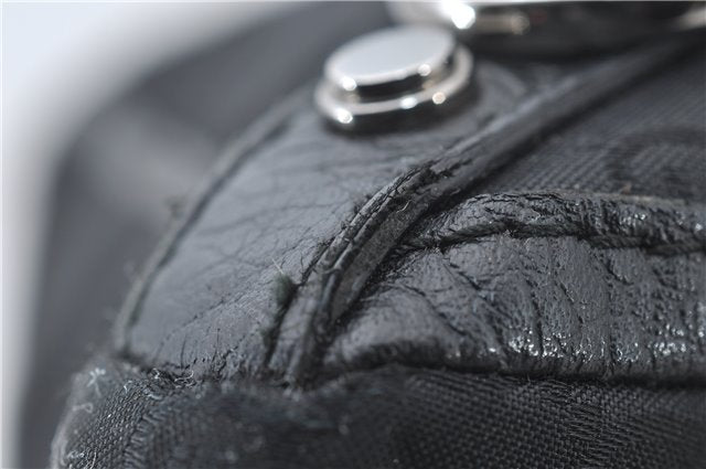 Authentic GUCCI Abbey Vintage Tote Hand Bag GG Nylon Leather 293580 Black 5204E